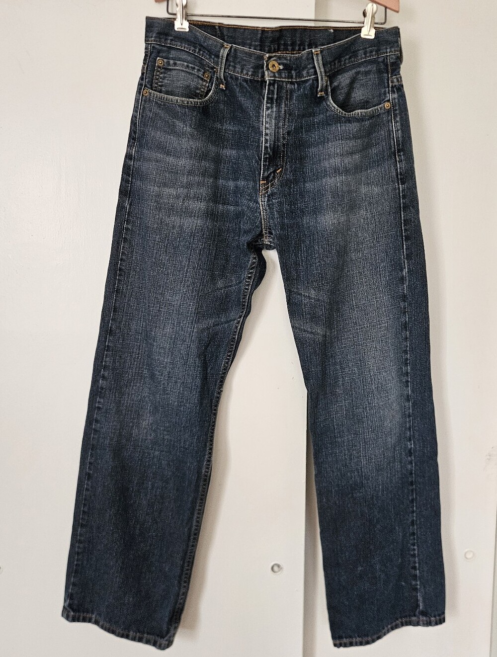 Levi's Mens Jeans 569 34 x 32 Loose Straight Fit Dark Wash Classic Red Tab Denim